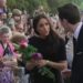 Resurfaced Meghan Markle footage shows Duchess of Sussex breaking royal protocol during the awkward walkabout with William and Kate after the Queen’s death – as lip reader reveals what she REALLY said