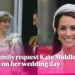 Solicitação da família real Kate Middleton ignorou seu dia de casamento