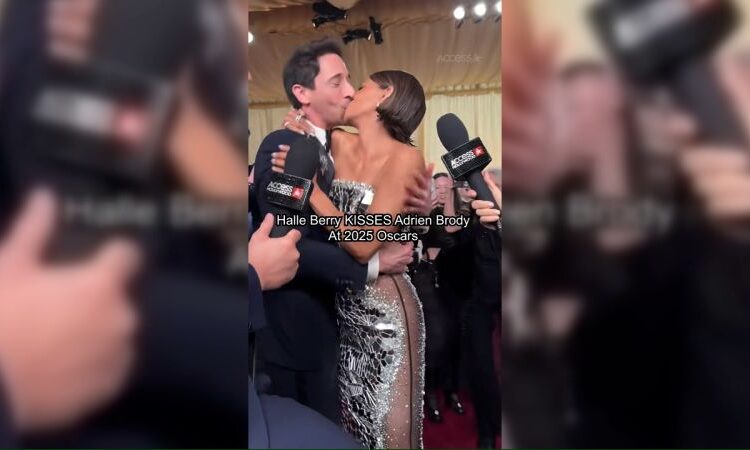Vídeo mostra Halle Berry beijando Adrien Brody no tapete vermelho