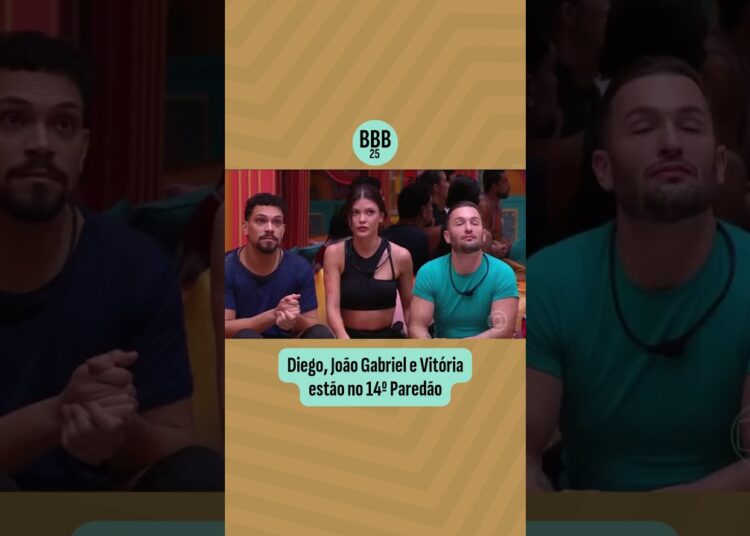 BBB 25: Diego, João Gabriel e Vitória estão no 14º Paredão