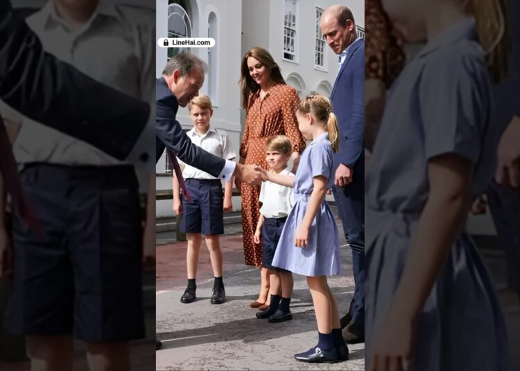 George and Charlotte arrive at new school ‘with all the gang’ ahead of first day