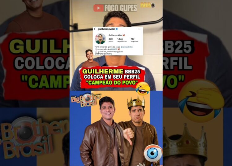 GUILHERME SE DECLARA CAMPEÃO DO POVO E DEPOIS APAGA! Renata PEDIU para ele remover?