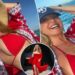 Christie Brinkley mostra biquíni vermelho no Instagram Post