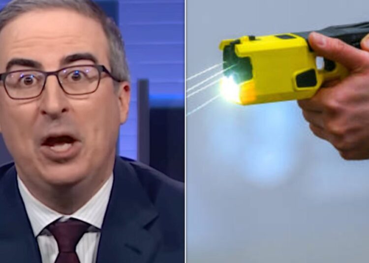 John Oliver Zaps Taser Company Print em uma queda para as idades