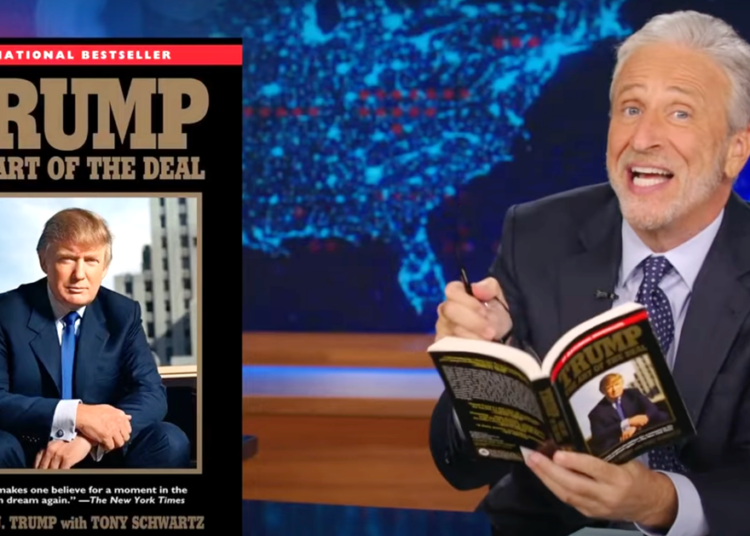 Jon Stewart destrói os conservadores com uma página do livro de Trump