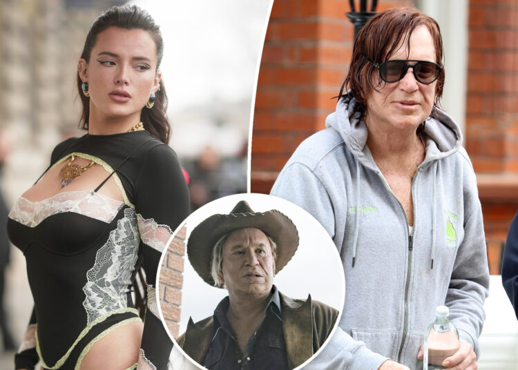 Mickey Rourke reage à alegação de Bella Thorne que ele 'machucou seu osso pélvico'