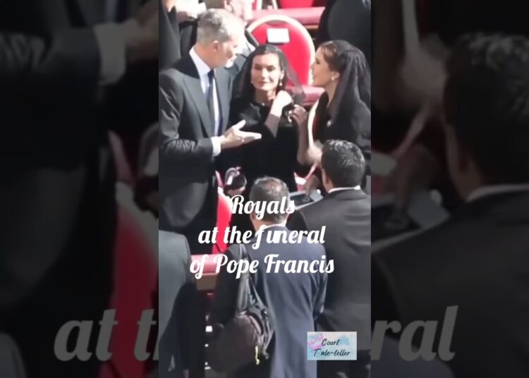 Royals at the Pope’s funeral.  Most of the Queen’s and Princesses wore black mantillas.