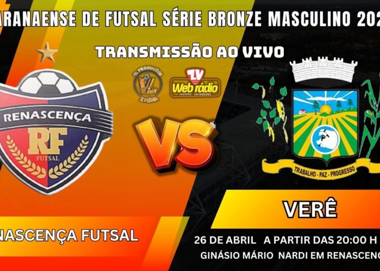 CAMPEONATO PARANAENSE SÉRIE BRONZE- 2025/AO VIVO/ RENASCENÇA FUTSAL X realeza