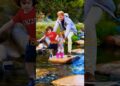 Prince Harry With Kids Crossing the river #cute #family #love #kids #royals #baby