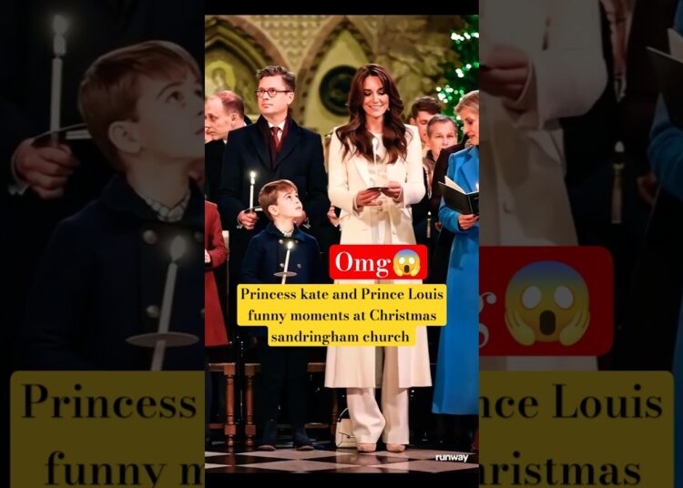 Princess kate and Prince Louis funny moments at Christmas sandringham church #shorts #katemiddleton