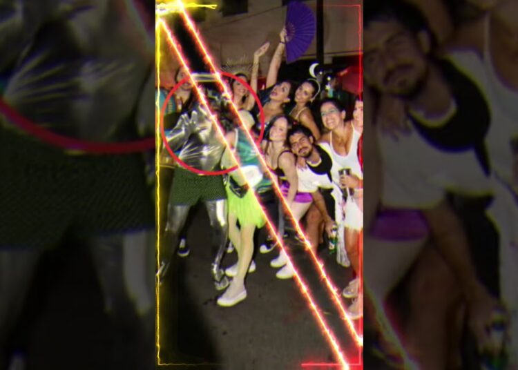 Sandy e Pedro Andrade  Bom humor de Pedro Andrade durante a festa