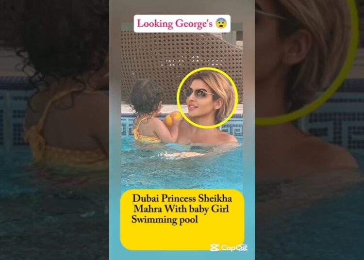 Dubai Royal Family|Dubai Princess Sheikha Mahra and#baby#girl swimming pool Taking Bath#shorts#love