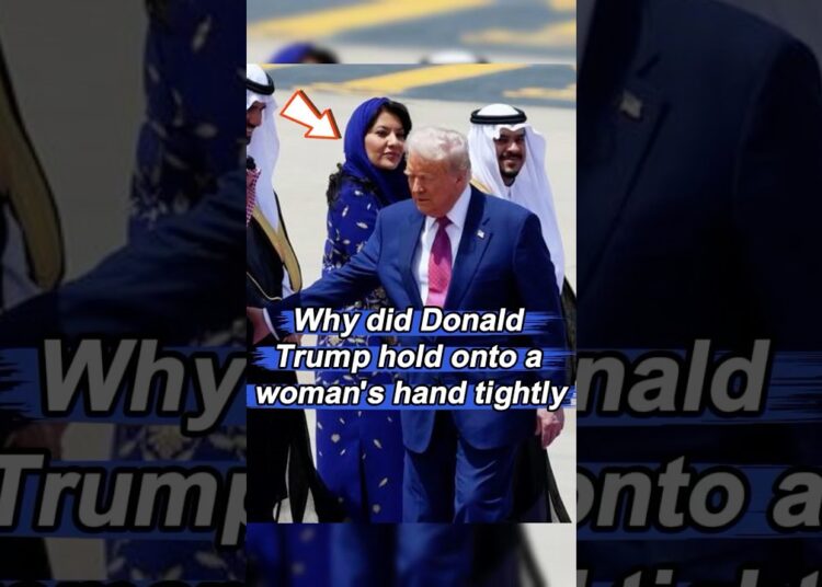 Why did Trump hold onto a woman’s hand tightly in front of the Saudi Crown Prince #Trump #usa #fyp