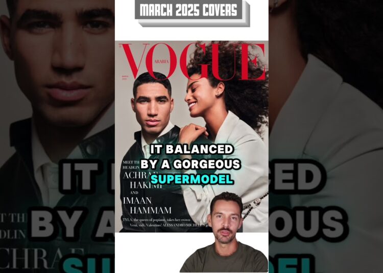 VOGUE ARABIA Mar.25- Achraf Hakimi & Imaan Hammam by Txema Yeste #fashionphotography