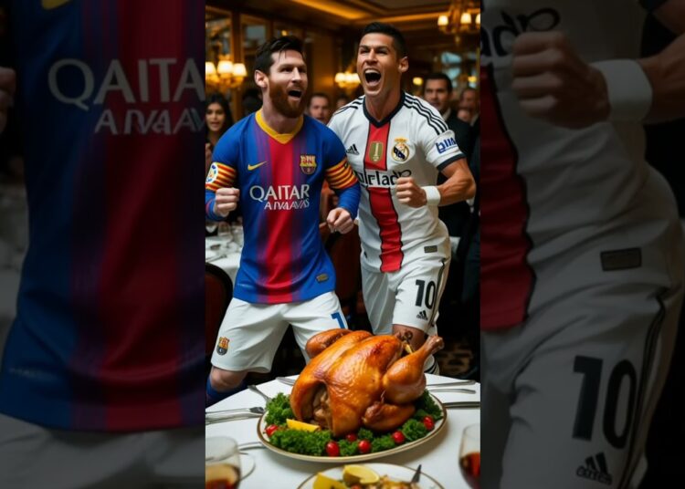 Cristiano Ronaldo and Lionel Messi dancing in restaurants. #lionelmessicr7cristianoronaldo