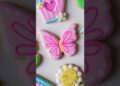 Super simple butterfly cookie decorated with royal icing #cookiedecorating #royalicing #satisfying