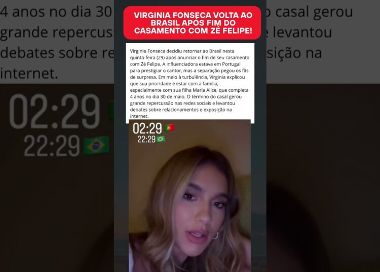 Virginia Fonseca volta ao Brasil após fim do casamento com Zé Felipe!