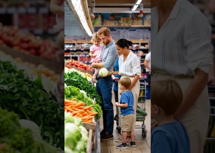 Archie and Lilibet go to the supermarket #royal #princeharry #meghanmarkle