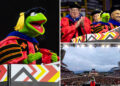 Kermit, o sapo, entrega comentários no início da Universidade de Maryland
