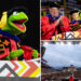 Kermit, o sapo, entrega comentários no início da Universidade de Maryland