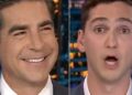 O impressionista Assa Jesse Watters em seu rosto ao vivo na Fox News