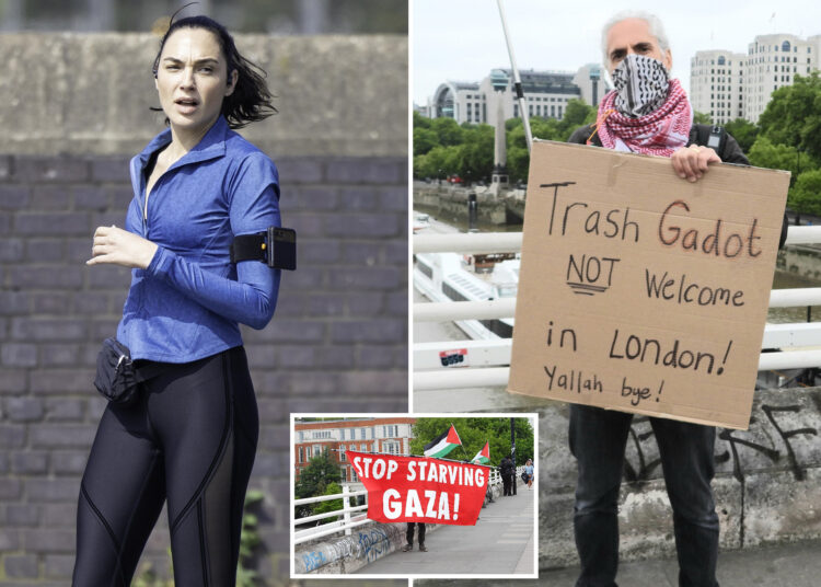Os manifestantes de Londres presos por supostamente tentarem interromper a produção do novo filme do ator israelense Gal Gadot