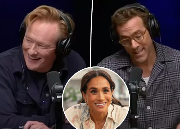 Ryan Reynolds e Conan O'Brien cutucam diversão em Meghan Markle