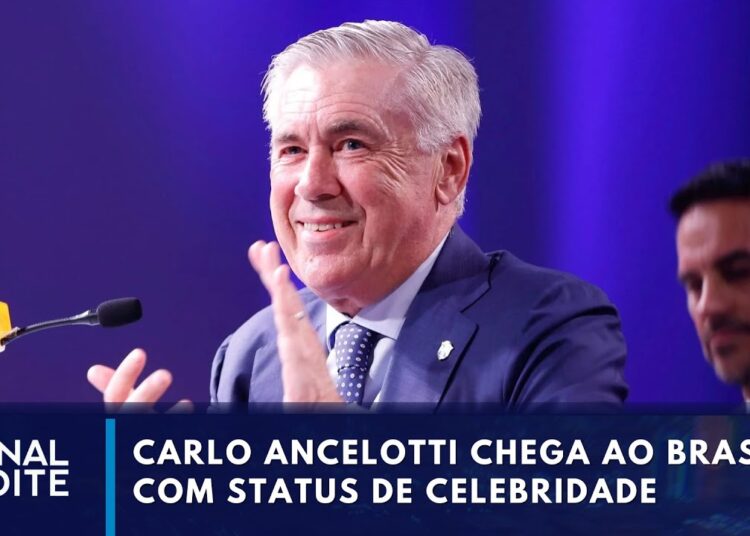 Carlo Ancelotti chega ao Brasil com status de celebridade | Jornal da Noite