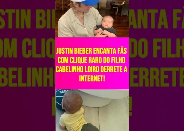Justin Bieber encanta fãs com clique raro do filho cabelinho loiro derrete a internet!