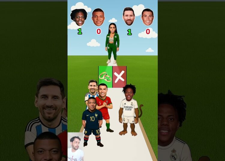 Who wins_⚡️ Ronaldo🐐 vs Neymar Jr😍 vs Mbappé🐢 vs IShowSpeed👑 – Georgina Asks_🥰 #trending #shorts