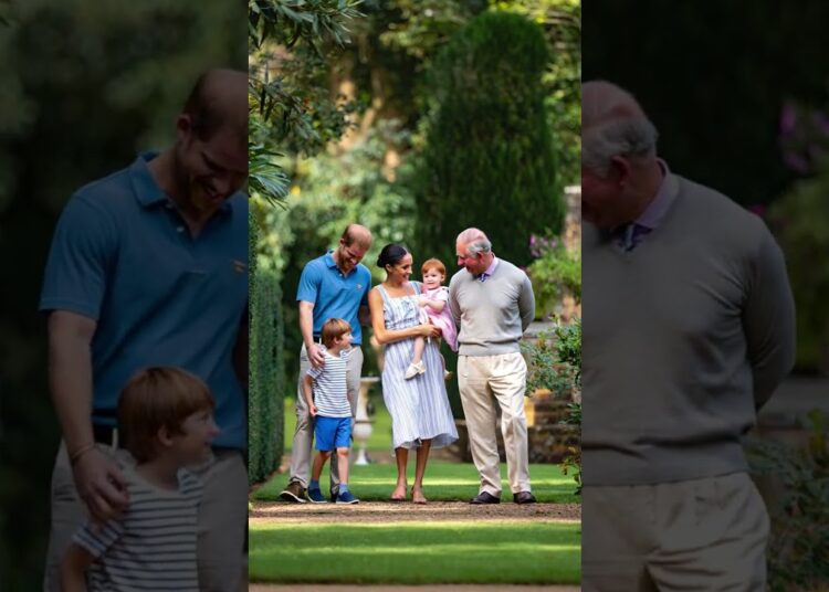 Archie and Lilibet hanging out with grandpa #royal #princeharry #meghanmarkle #kingcharles