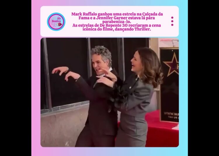 Mark Ruffalo ganhou uma estrela na Calçada da Fama e a Jennifer Garner parabenizou. #shorts