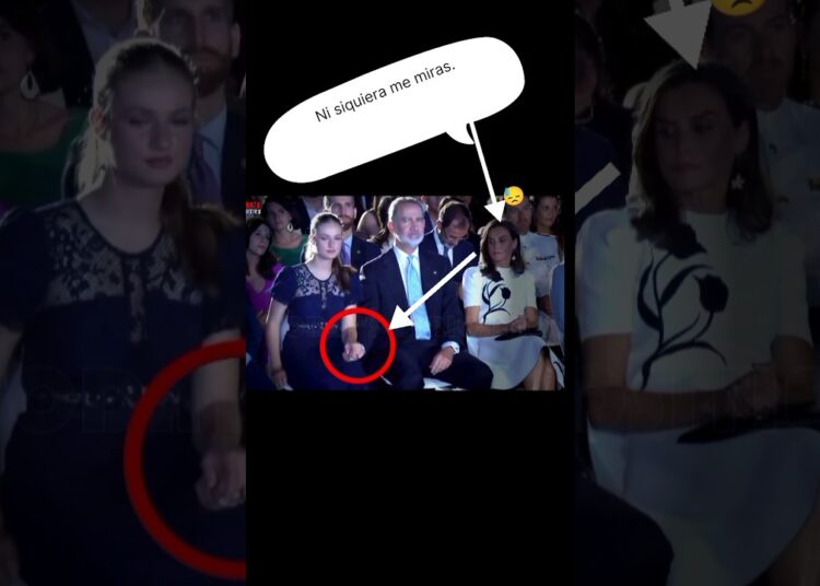 🫢queen Letizia’s reaction when king Felipe hold princess Leonor’s hand🙄#reaction