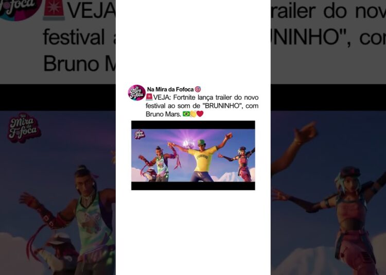 ELE AMA O BRASIL!🇧🇷👏❤️ BRUNO MARS FORTINE #games #jogos #famosos #brunomars #fortinite