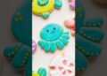 Octopus sugar cookie decorated with royal icing #cookiedecorating #royalicing #oddlysatisfying
