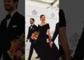 Gothic look of the Crown Princess. Swedish royals attended a black tie event.