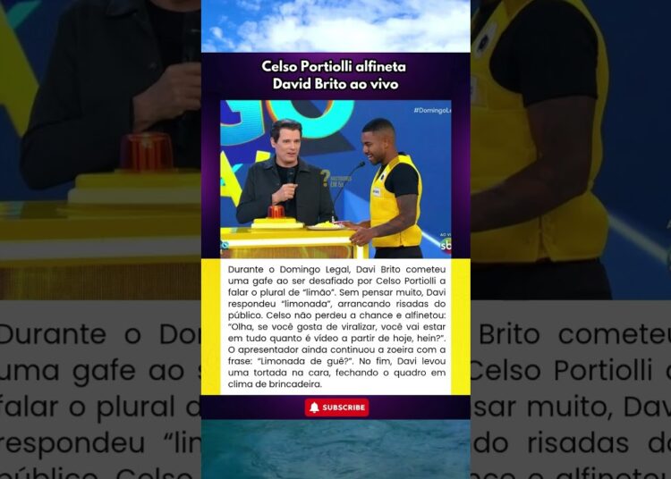 Davi Brito comete gafe no SBT e leva invertida de Celso Portiolli ao vivo