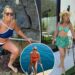 Denise Austin mostra o corpo de biquíni enquanto passava férias na França