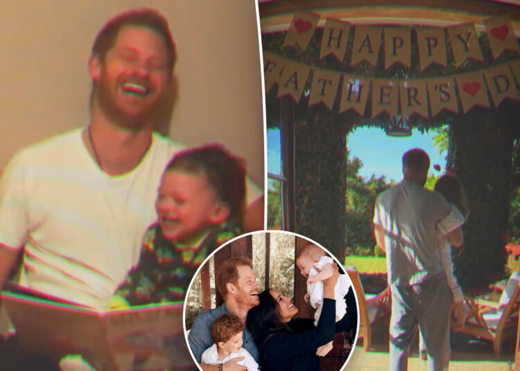 Meghan Markle compartilha filmagens raras do príncipe Harry com Archie e Lilibet no Dia dos Pais