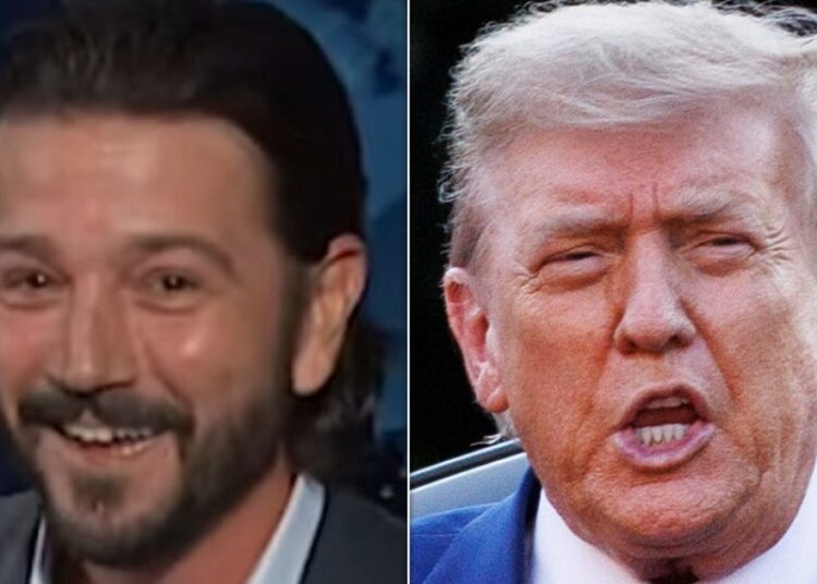 O anfitrião convidado de 'Kimmel' Diego Luna vira a bomba F de Trump contra ele