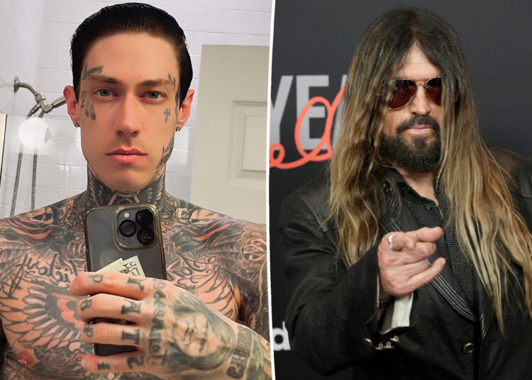 O filho de Billy Ray Cyrus, Trace Slam 'Evil', pai por perder o funeral da avó