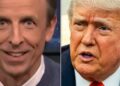 Seth Meyers aponta a luta hilária de Trump com a palavra com classificação X