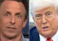 Seth Meyers rasga a visita de 'Les Misérables' de Trump com uma piada de parada