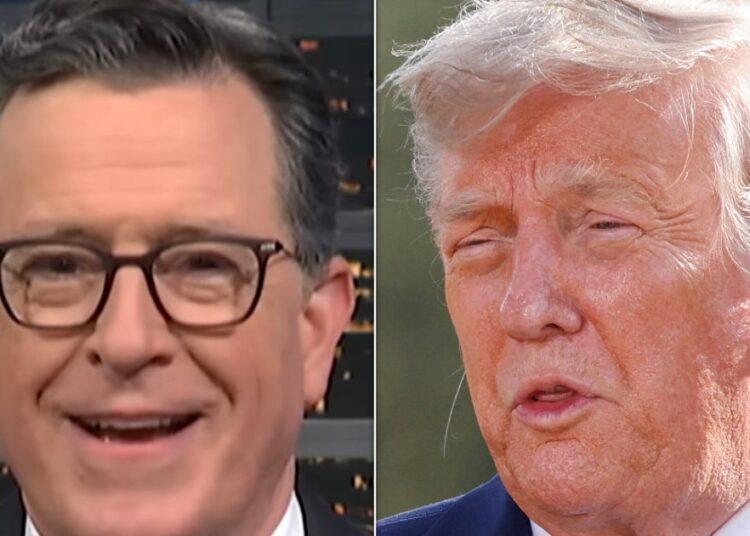 Stephen Colbert vê um momento estranho entre Trump e Melania