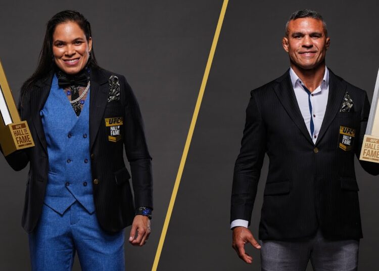 Amanda Nunes, Vitor Belfort e outras lendas são homenageadas na Classe 2025 do Hall da Fama do UFC