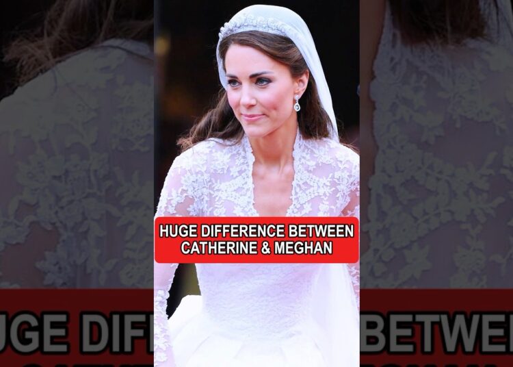 The huge difference between Catherine & Meghan’s wedding dress#royal #wedding#shorts