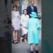 Princess Catherine doing perfect curtsies followed by Princess Charlotte 🤎