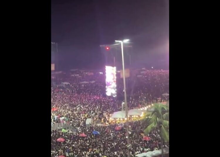 The crowd for Lady Gaga’s concert at Copacabana Beach in Rio de Janeiro