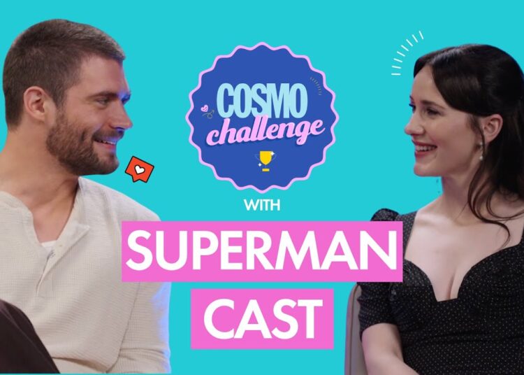 Cosmo Challenge with #Superman stars David Corenswet and Rachel Brosnahan
