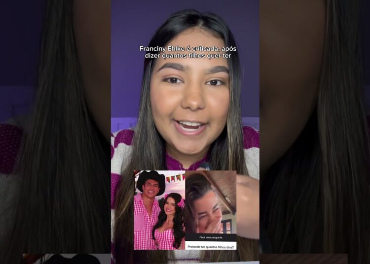 Franciny Ehlke é criticada, após dizer quantos filhos quer ter #viral #fofoca #polemica
